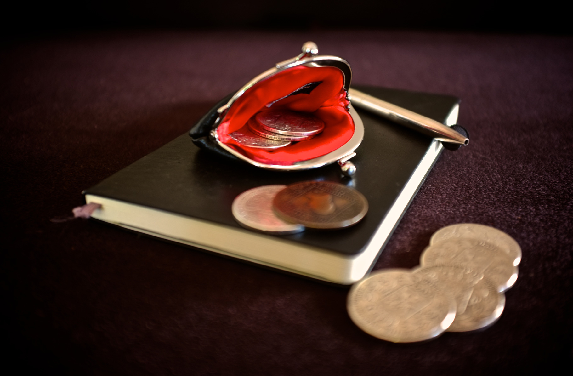 Ethically sourced leather magicians coin purse